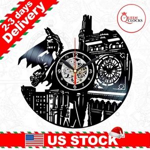 Batman Clock Vinyl Wall Decor Symbol Arkham Gifts